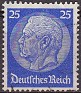 Germany 1933 Von Hindenburg 25 Pfennig Blue Scott 425